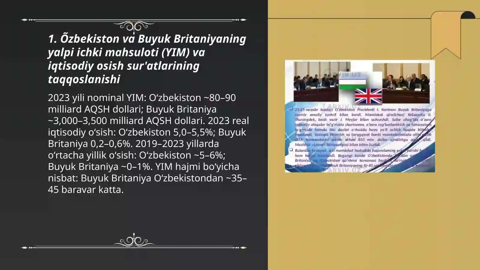 Õzbekiston vs Buyuk Britaniya: iqtisodiy osish yoli 3