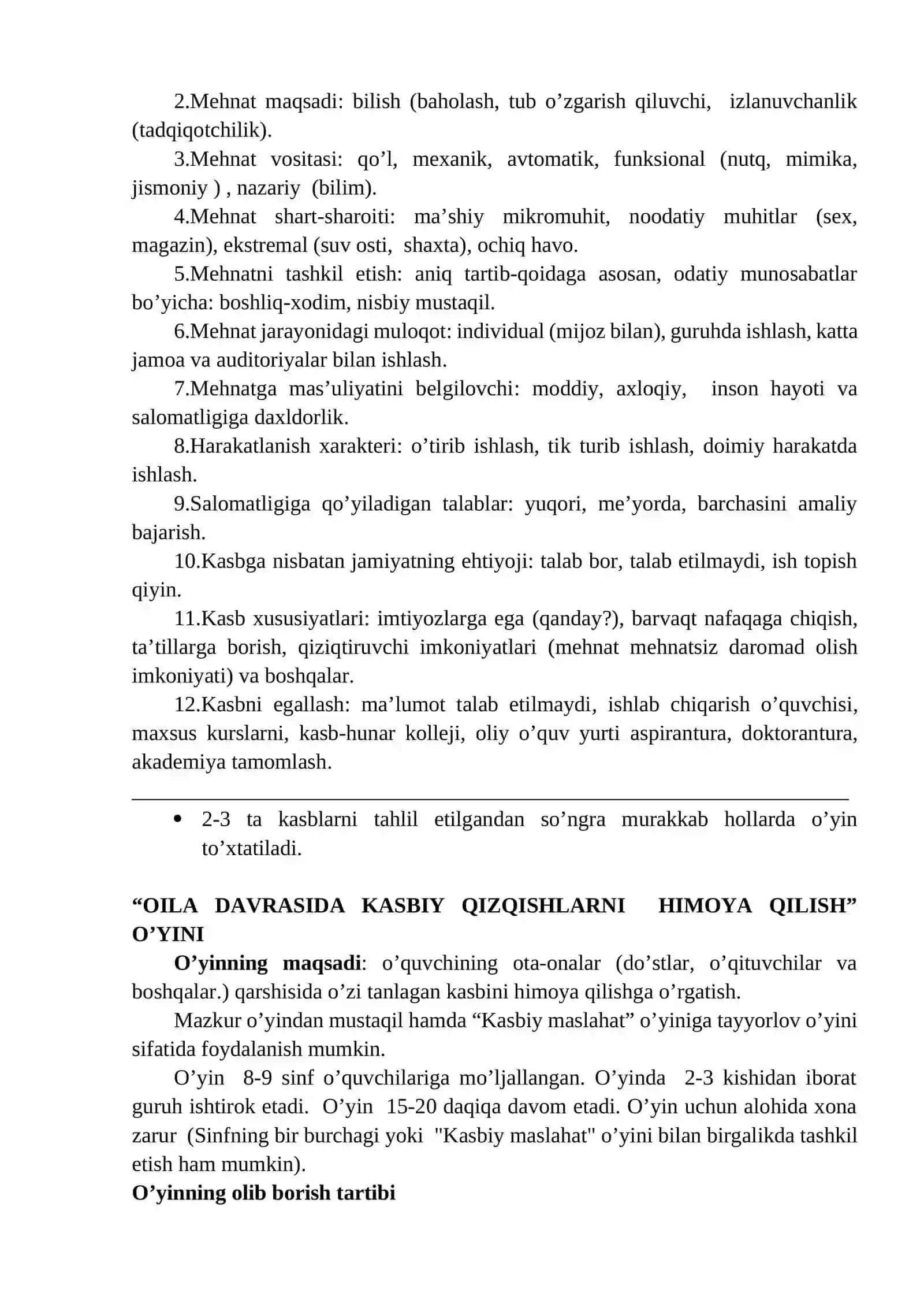 KASBNI TOPING O’YINI 3