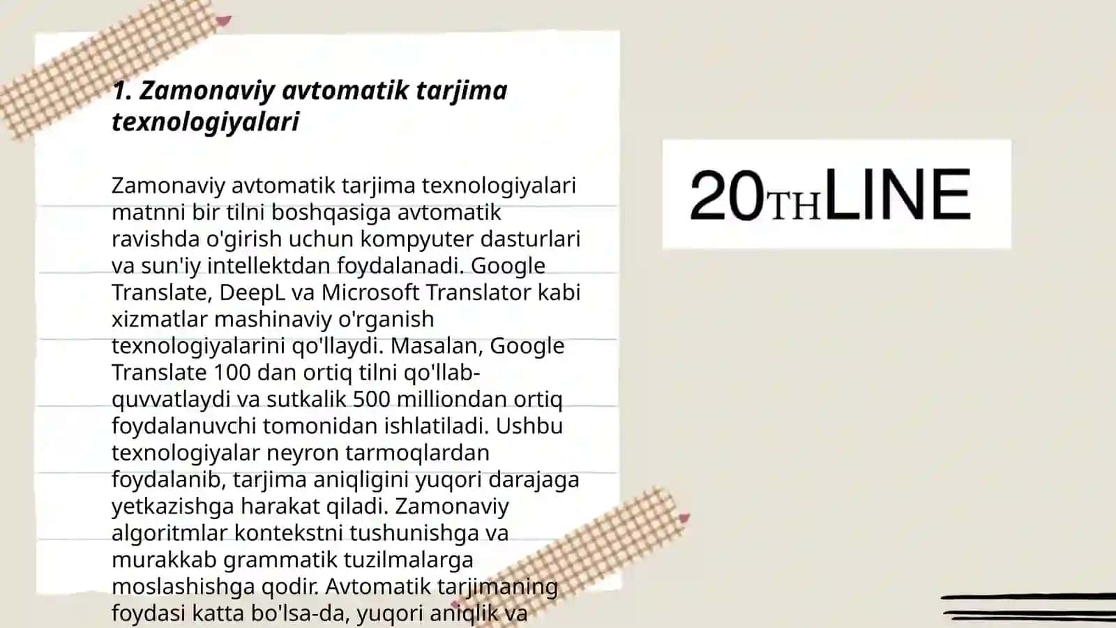 Zamonaviy avtomatik tarjima yo'nalishi 3