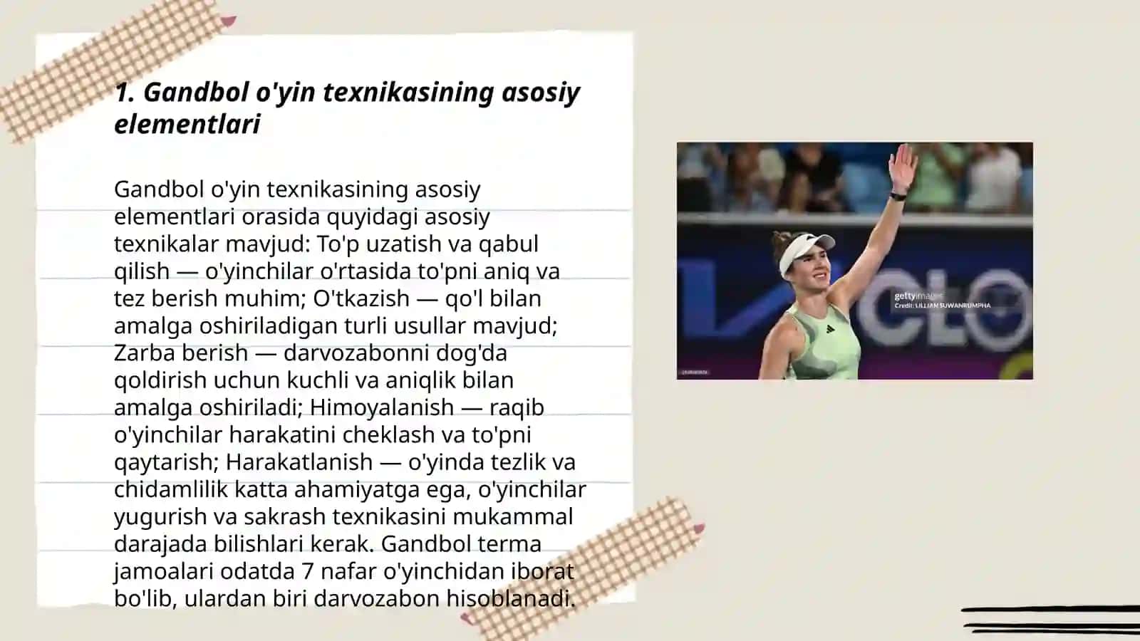Gandbol o'yin texnikasi 3