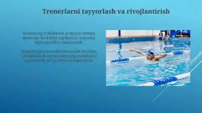 O’zbekiston Respublikasining jismoniy tarbiya tizimida suzishning o’rni 3