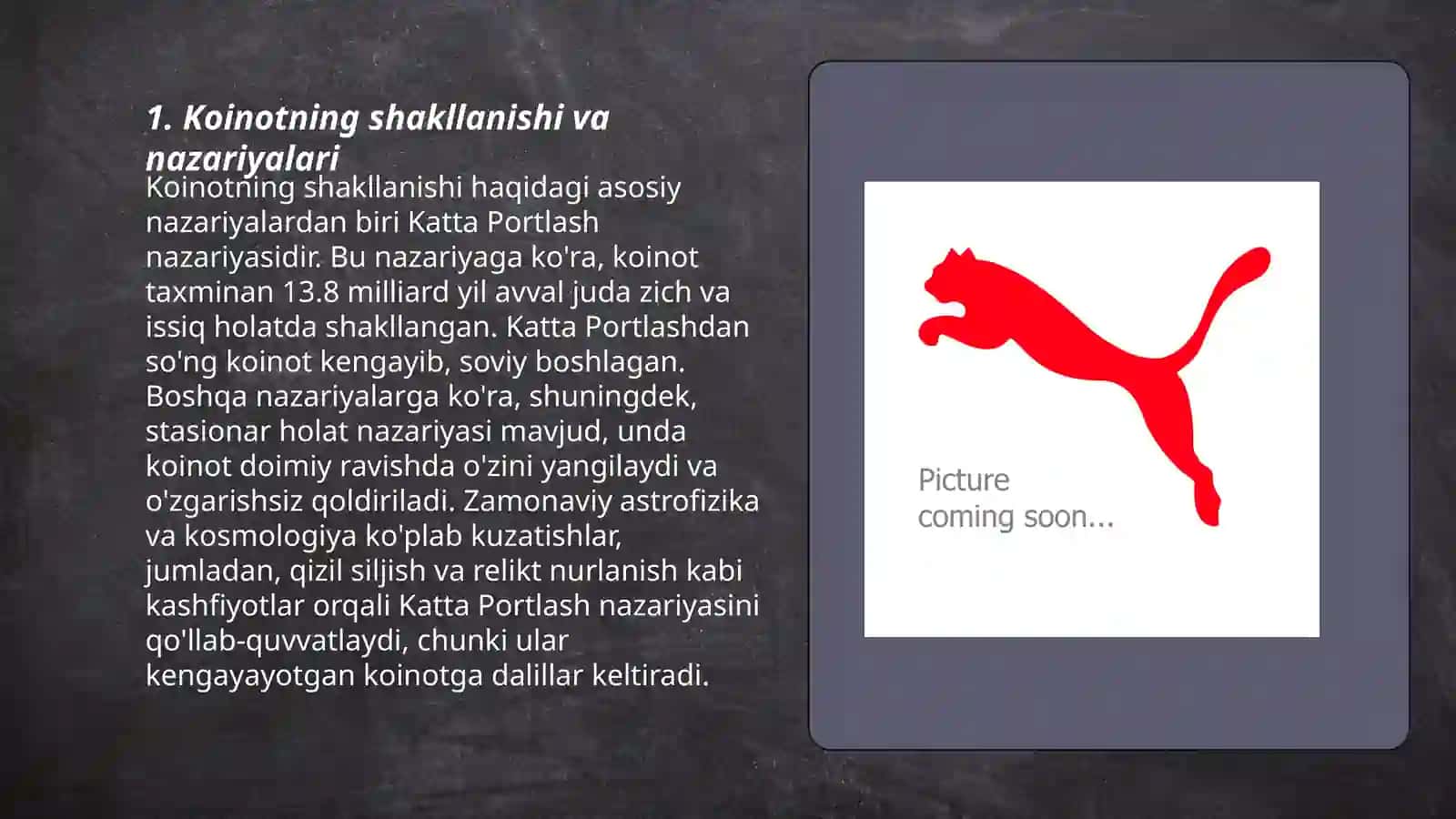 Koinot va uning paydo boʻlishi, yer va uning qobiqlari tuzilishi asosiy xususiyatlari va kimyoviy tarkibi 3