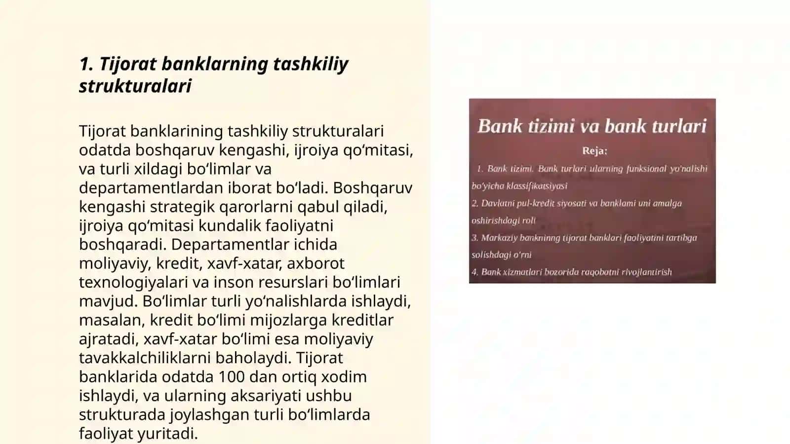 Tijorat banklarning tashkiliy tuzilishi va banklar faoliyatini boshqarish asoslari 3