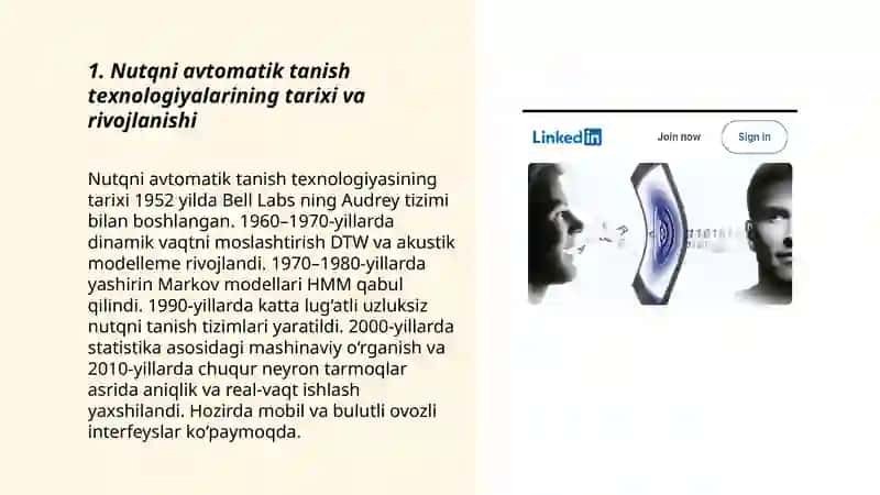 Nutqni avtomatik tanish texnologiyalarining tarixi va rivojlanishi 3