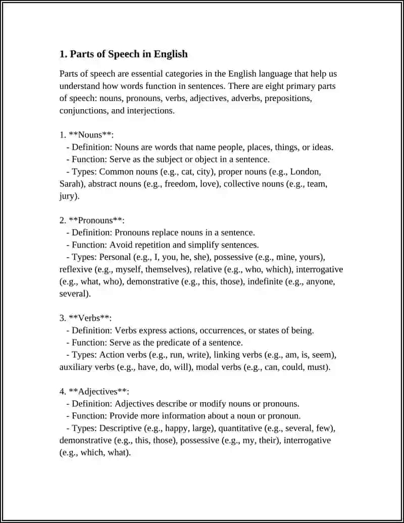 Parts of Speech in English 3