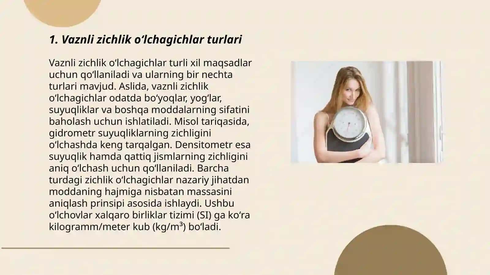 Vaznli zichlik oʻlchagichlar 3