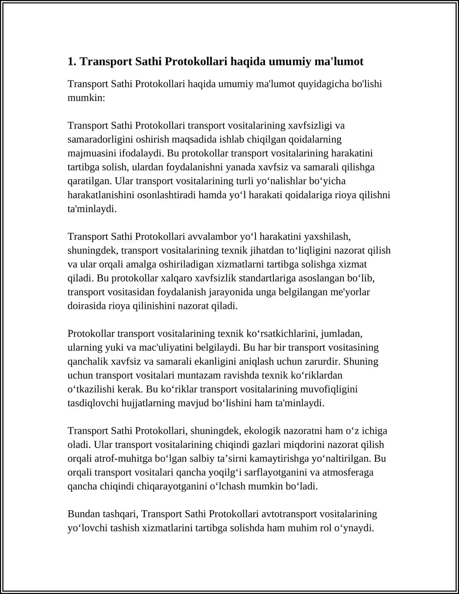 TRANSPORT SATHI PROTOKOLLARI: TCP VA UDP 3