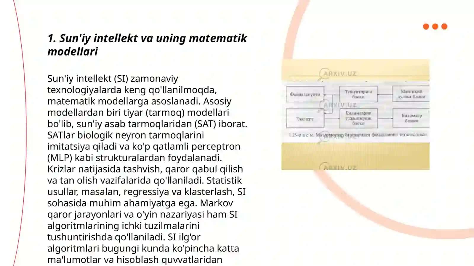 Intellektual tizimlar modellari va algaritmlari 3