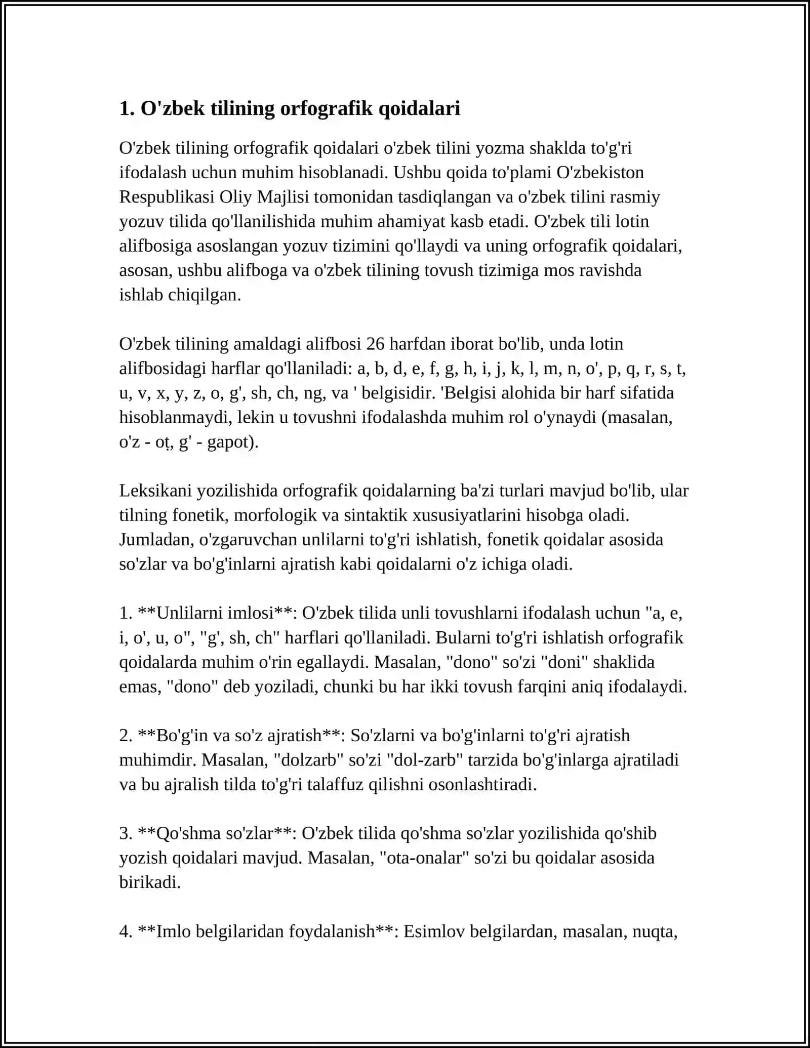 O‘ZBEK TILINING ORFOEPIYASI VA ASOSIY IMLO QOIDALARI 3