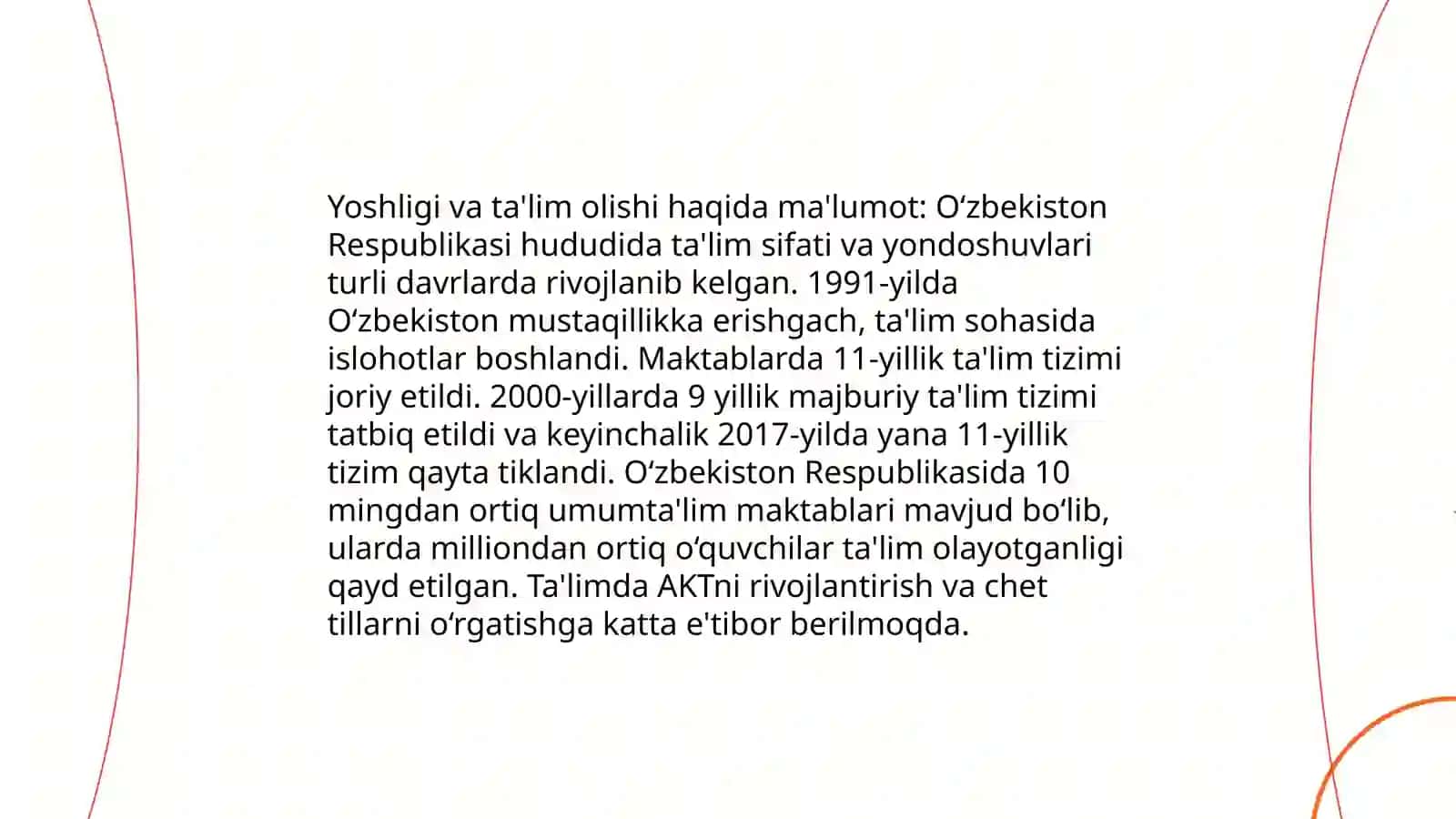 Yoshligi va ta'lim olishi haqida ma'lumot 3