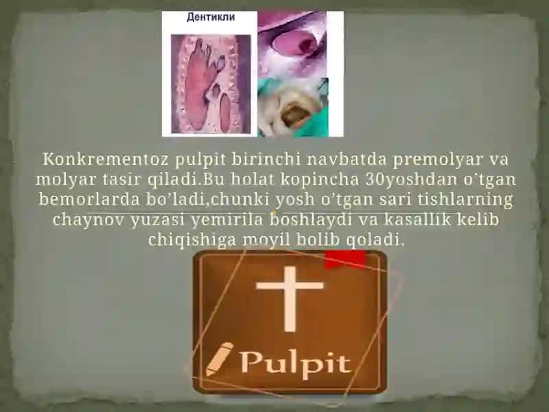 Surunkali konkrementoz pulpit 3