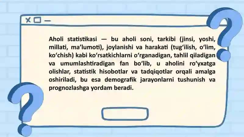Aholi statikasi 3