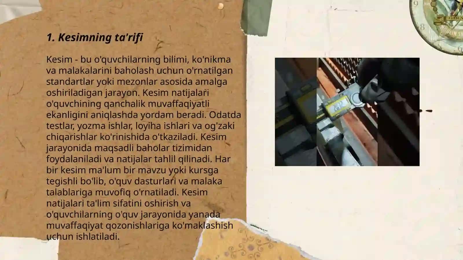 Kesim uning turlari va ifodalanishi 3