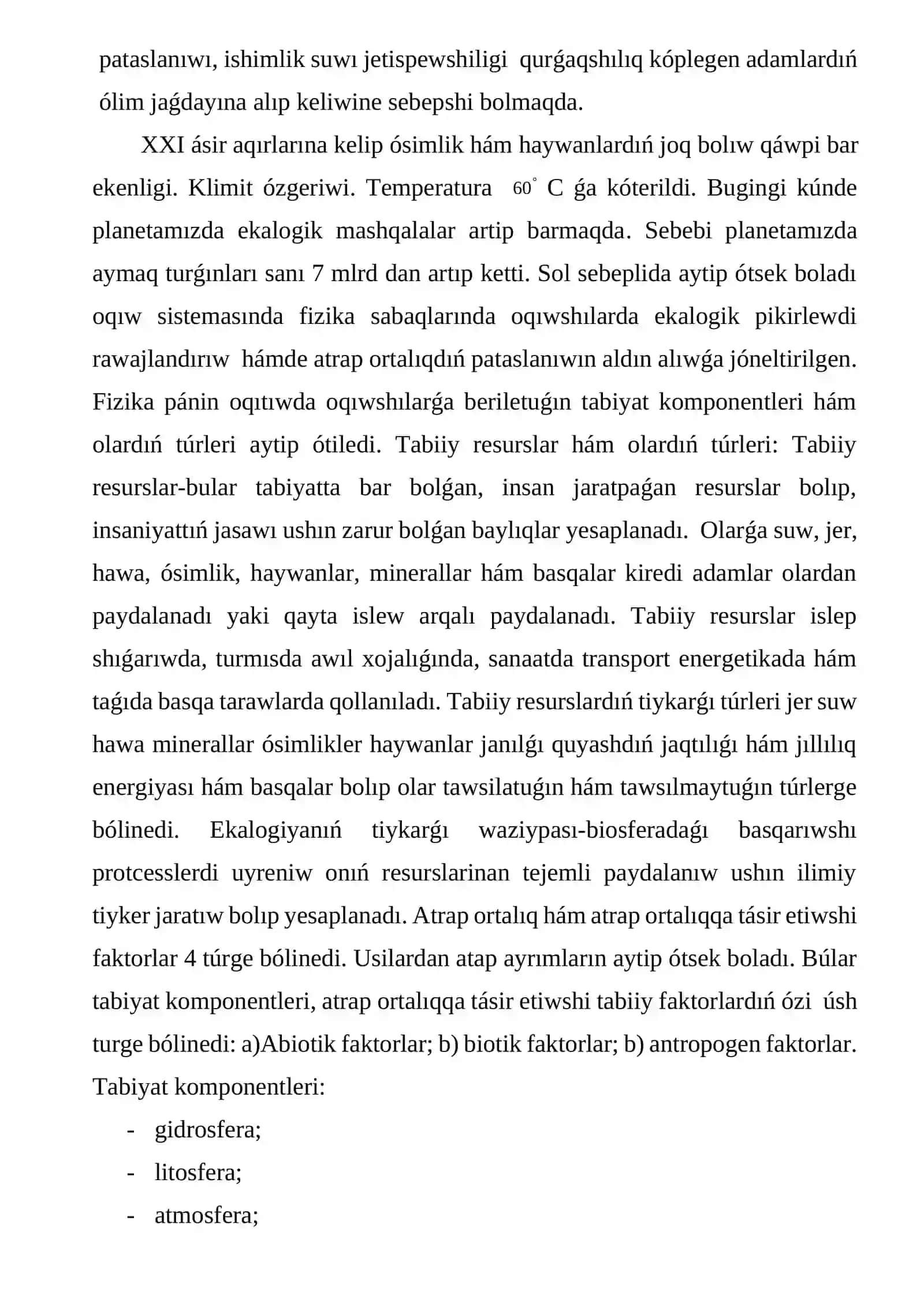 Fizika sabaqlarinda oqıwshılarǵa ekalogik tálim tárbiya beriwdi oqıtıw metodikası 3