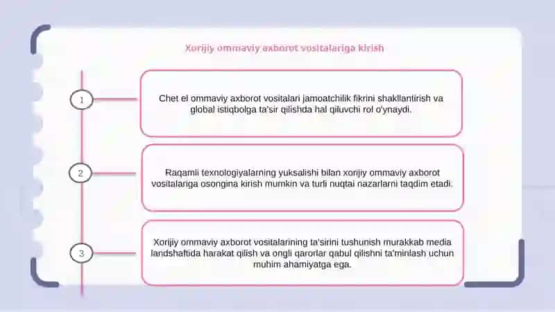 Xorijiy ommaviy axborot vositalarini media makondagi o‘rni 3