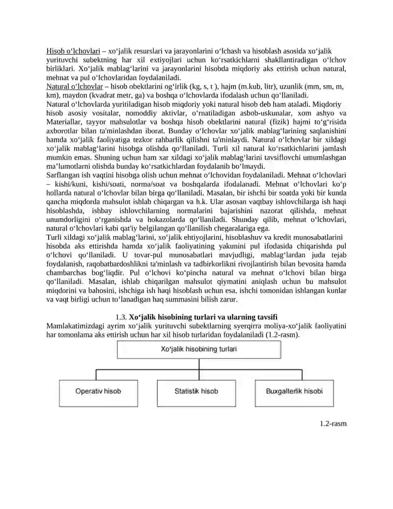 BUXGALTERIYA HISOBINING MOHIYATI, PREDMETI VA METODI 3