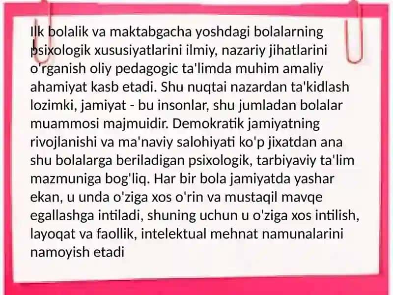 Bolalar psixologiyasi va psixodiagnostika 3