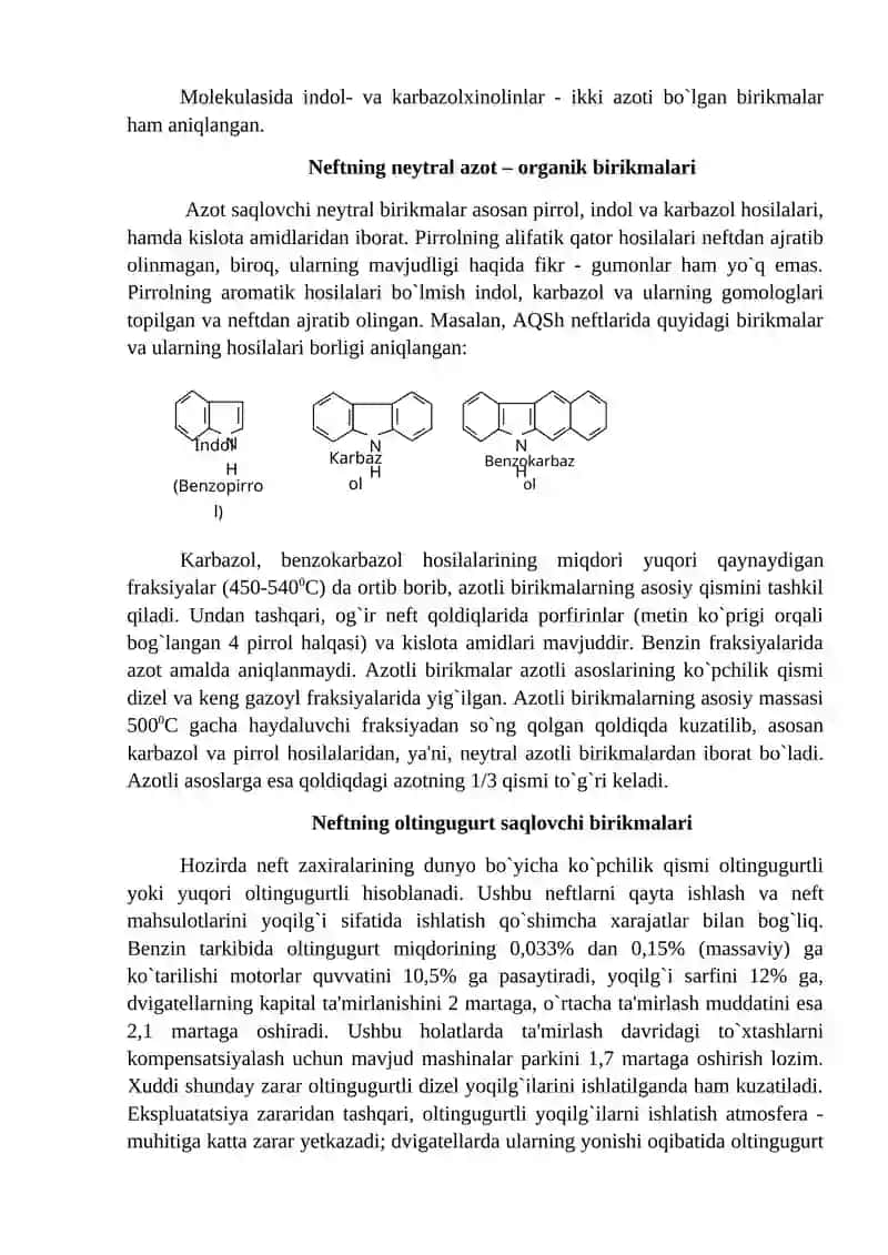 Neftning Azot Saqlovchi Birikmalari 3