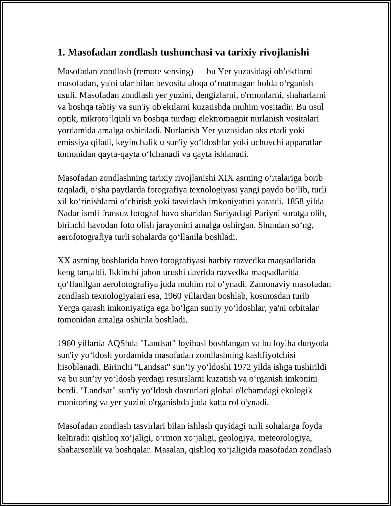 MASOFADAN ZONDLASH TASVIRLARI BILAN TANISHISH 3