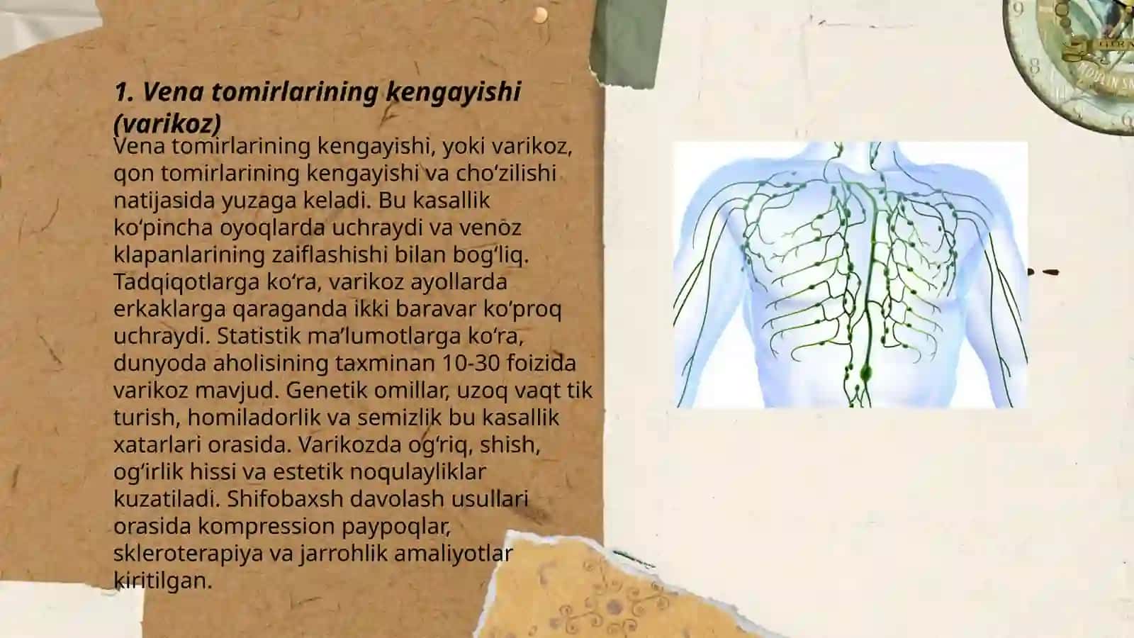 Vena va limfa tomirlari patalogiyasi.Tomirlarga aralashishdagi patalogiya 3