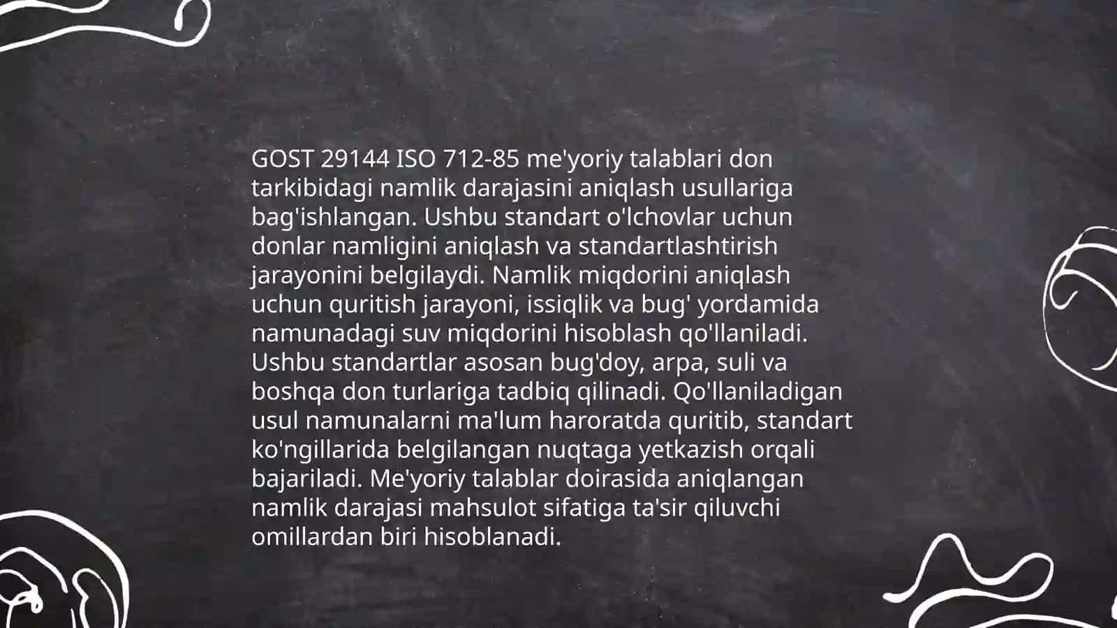 GOST 29144 ISO 712-85 standartlariga asoslangan don mahsulotlarining namlik darajasini olchash 3