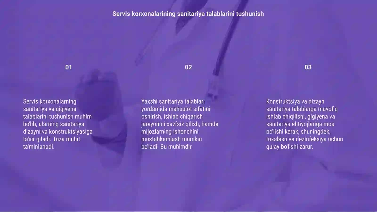 Servis korxonalarning sanitar -gigiyenik dazayn va konstruktsiyasi 3