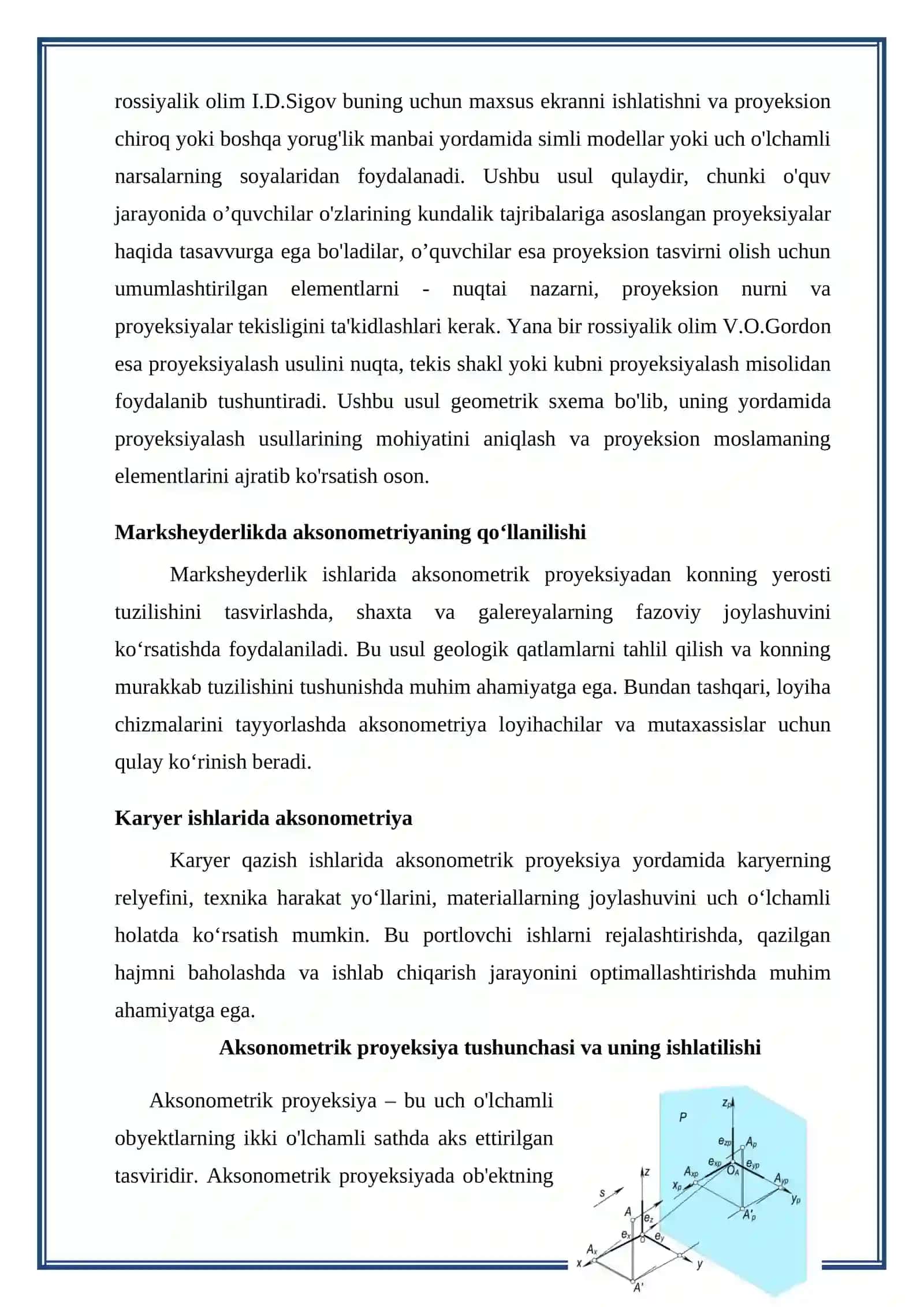 Aksonometrik va affinnli proyeksiyalar 3