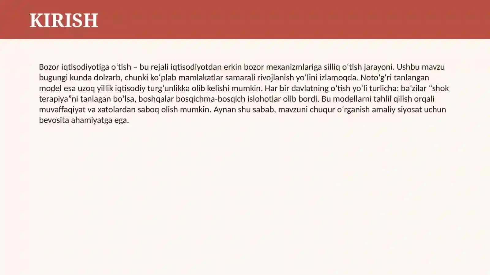 BOZOR IQTISODIYOTIGA O`TISHNING YO`LLARI VA MODELLARI 3