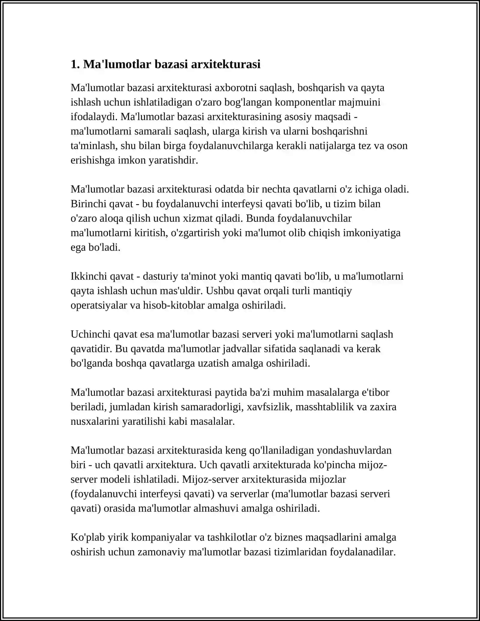 MA'LUMOTLAR BAZASINI YARATISH VA ULARNI STATISTIK QAYTA ISHLASH 3