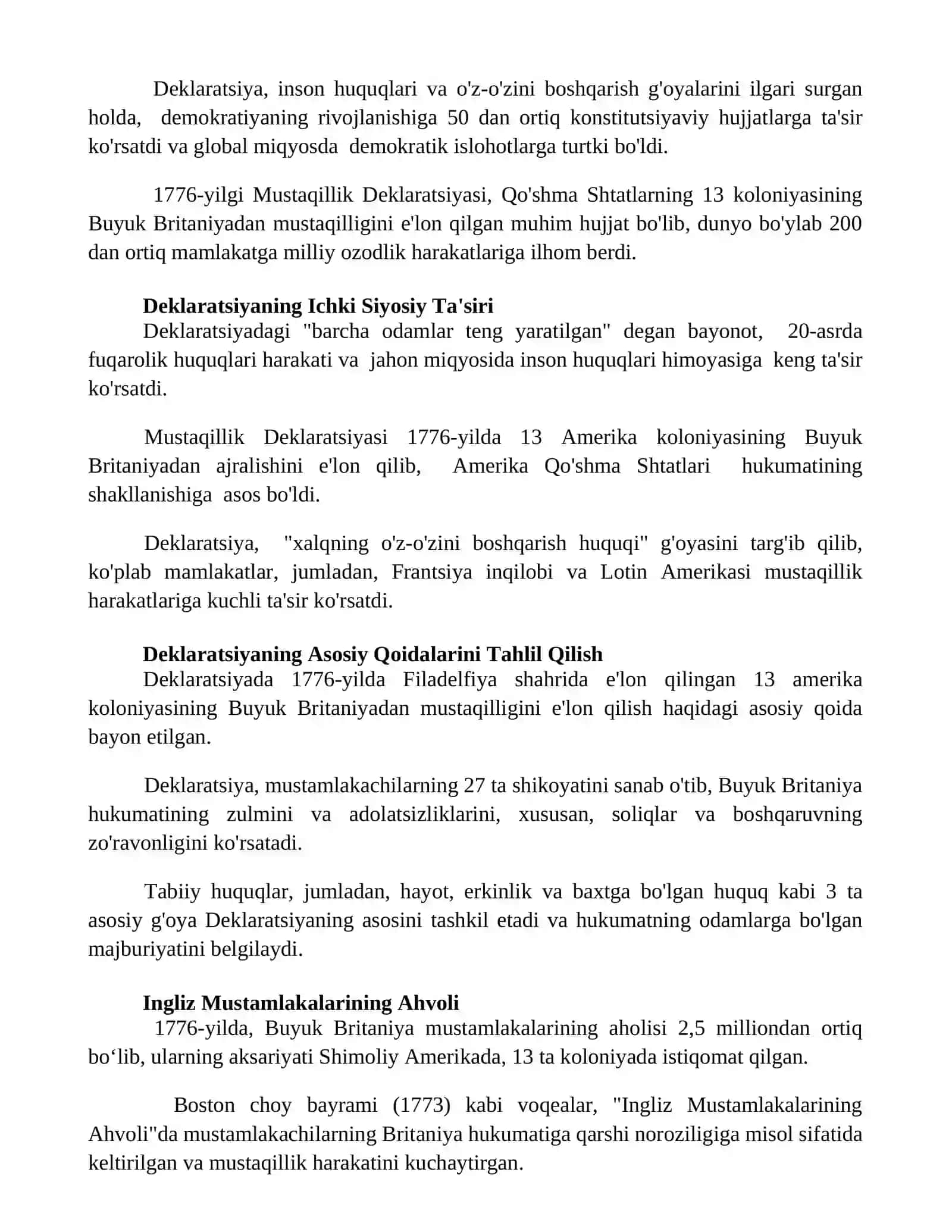Mustaqillik Deklaratsiyasi va uning tarixiy ahamiyati 3