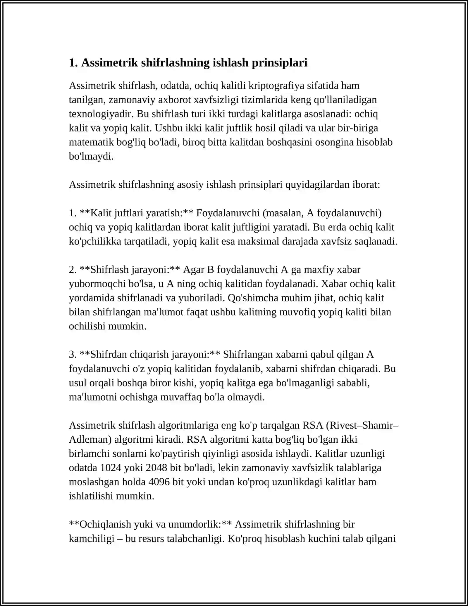 ASSIMETRIK SHIFRLASH QAYSI XOLLARDA SAMARALIROQ 3