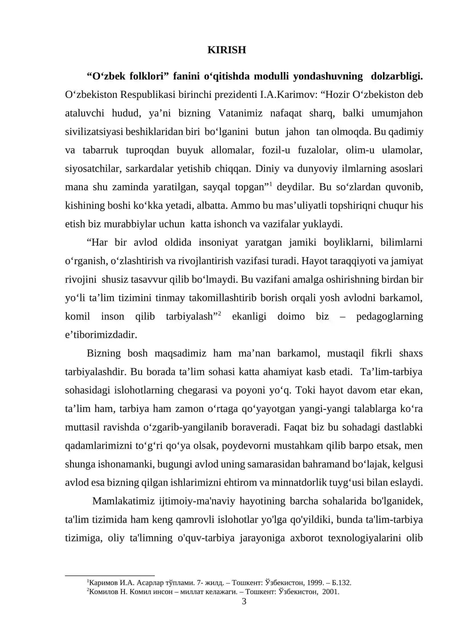“O‘zbek xalq ertaklari” modulini o‘qitishda multimediya vositalaridan foydalanish BITIRUV LOYIHA ISHI 3