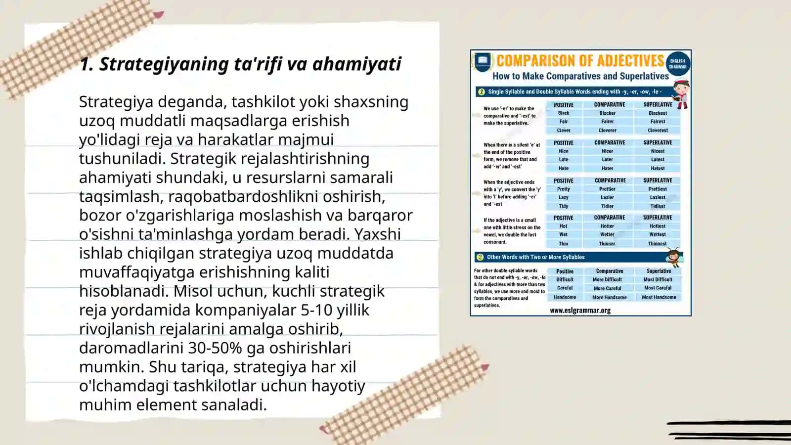 Strategiya turlarining qiyosiy xarakteristikasi 3