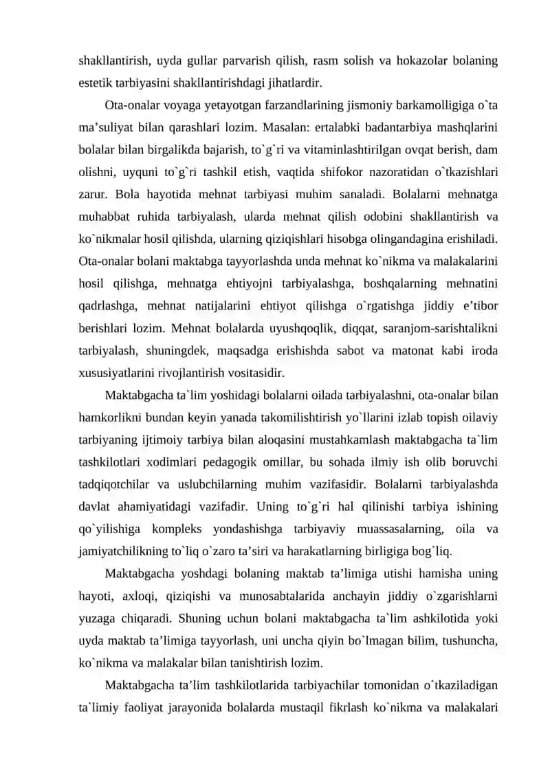 Maktabgacha ta’lim muassasasi, oila va maktab hamkorligi 3