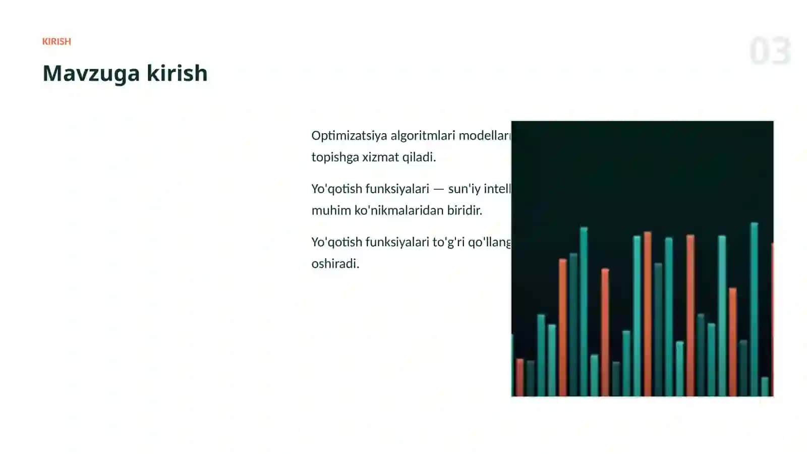 OPTIMIZATSIYA ALGORITMLARI 3