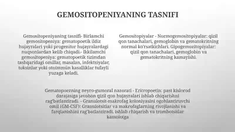 Gemositopiez. Gemositopoezning Neyro-Gumoral Boshqarilishi 3