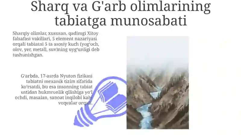 Sharq va G'arb olimlarining tabiat, uning inson hayotidagi o'rni haqidagi qarashlari 3
