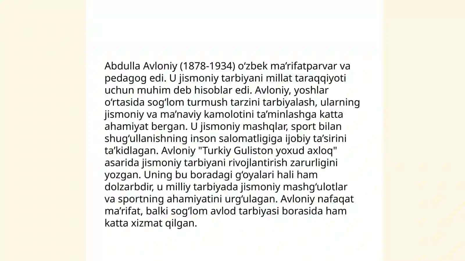 Abdulla Avloniyning jismoniy tarbiya to'g'risidagi fikirlari 3
