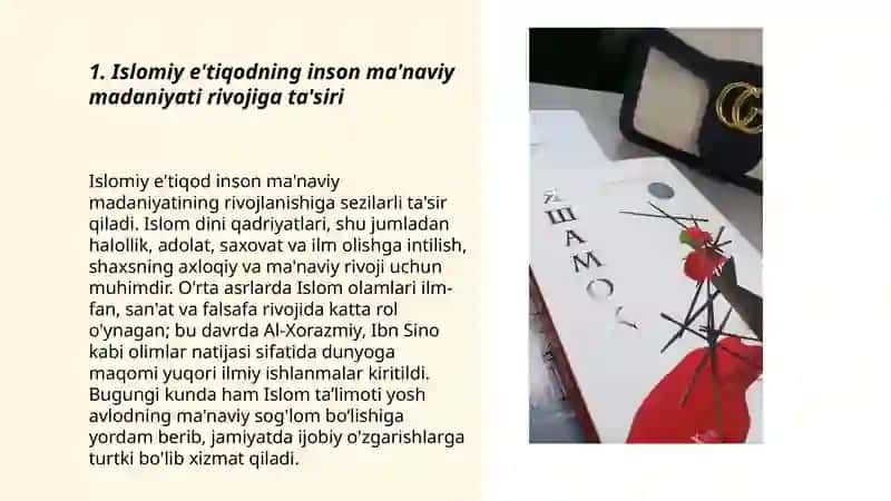 Islom inson manaviy madaniyatini tarbiyalash omillari 3