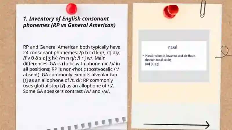 The system of consonant phonemes in English 3