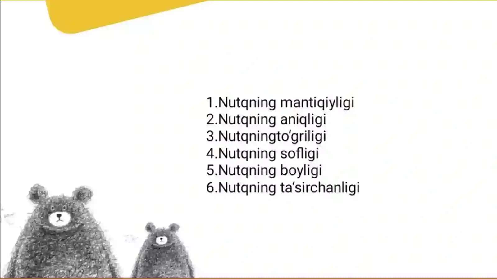 O‘zbek tiliva adabiyoti 5-20-guruhtalabasi Buxorova Muborakning Nutqmadaniyatifanidantayyorlagan TAQDIMOTI 3