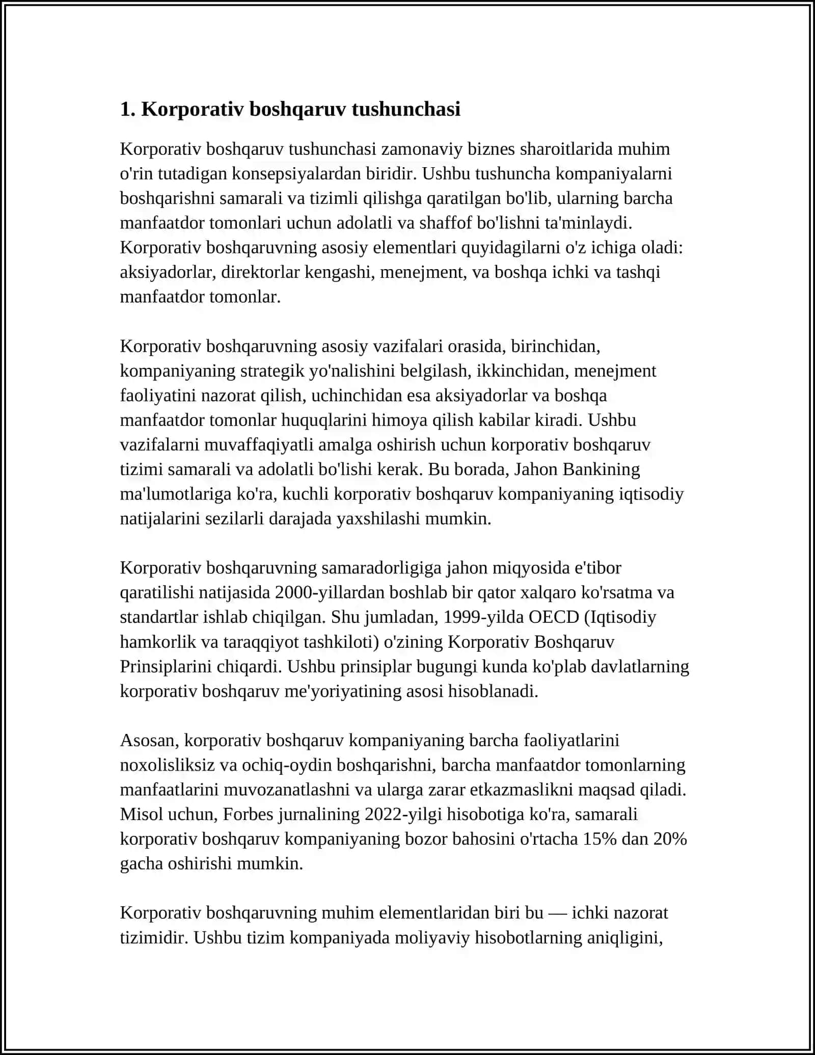 MUSTAQIL ISH Mavzu: KORPARATIV BOSHQARUV TIZIMI 3
