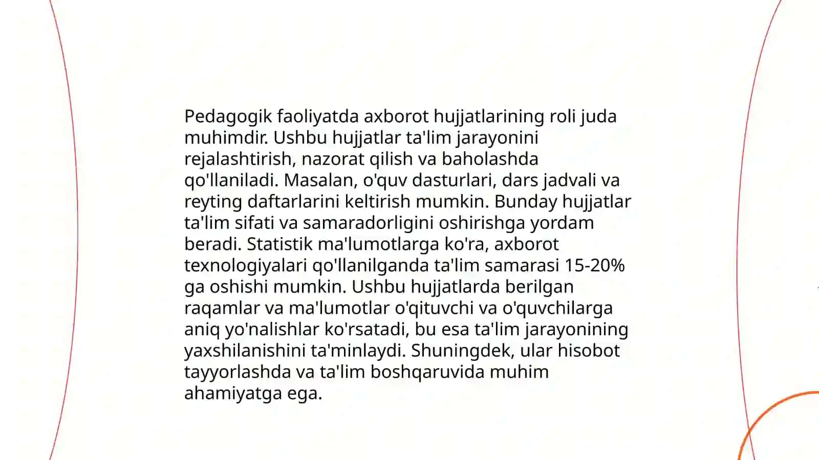 Pedagogik faoliyat bilan bog'liq ma'lumot-axborot hujjatlari ustida ishlash 3