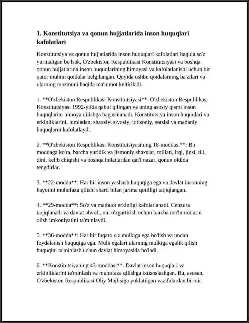 YANGI OʻZBEKISTON INSON HAQ HUQUQLARI VA ERKINLIKLARI KAFOLATINING YARATILISHI 3