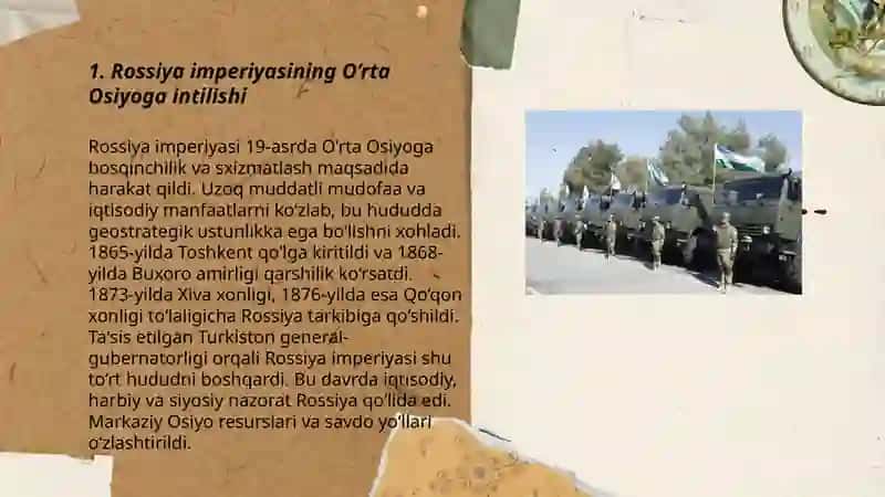 Rossiya imperiyasining O‘rta Osiyoga harbiy yurishlari 3
