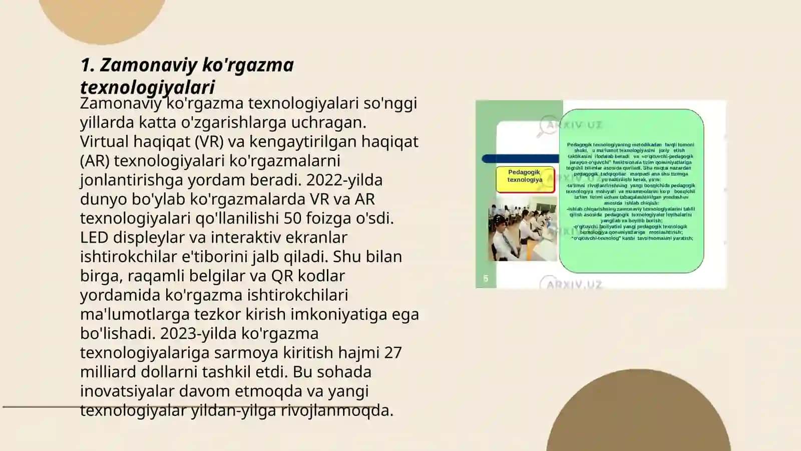 Zamonaviy ko'rgazma texnologiyalari 3