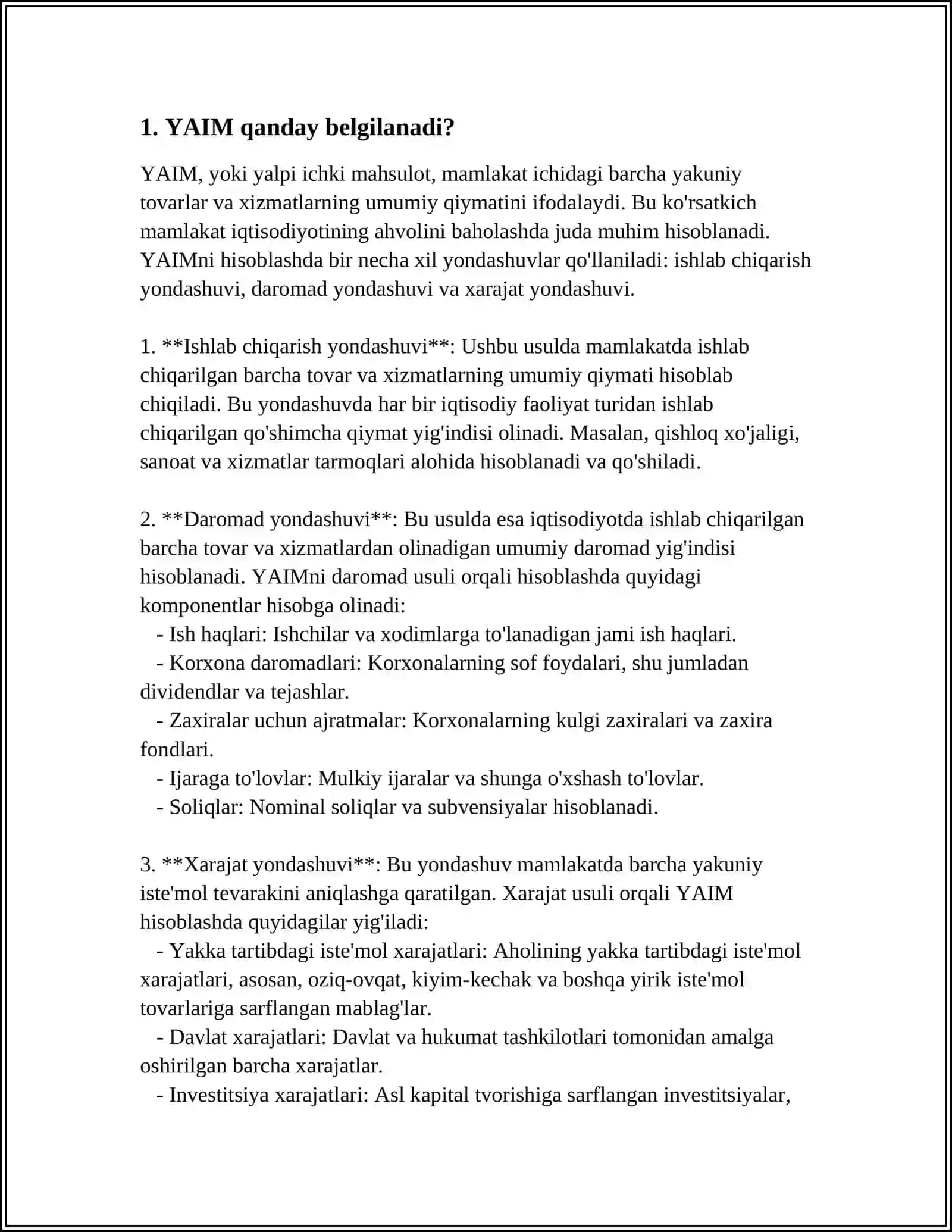 YAIM qanday belgilanadi? 3
