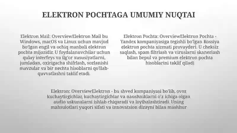 Elektron Pochta 3