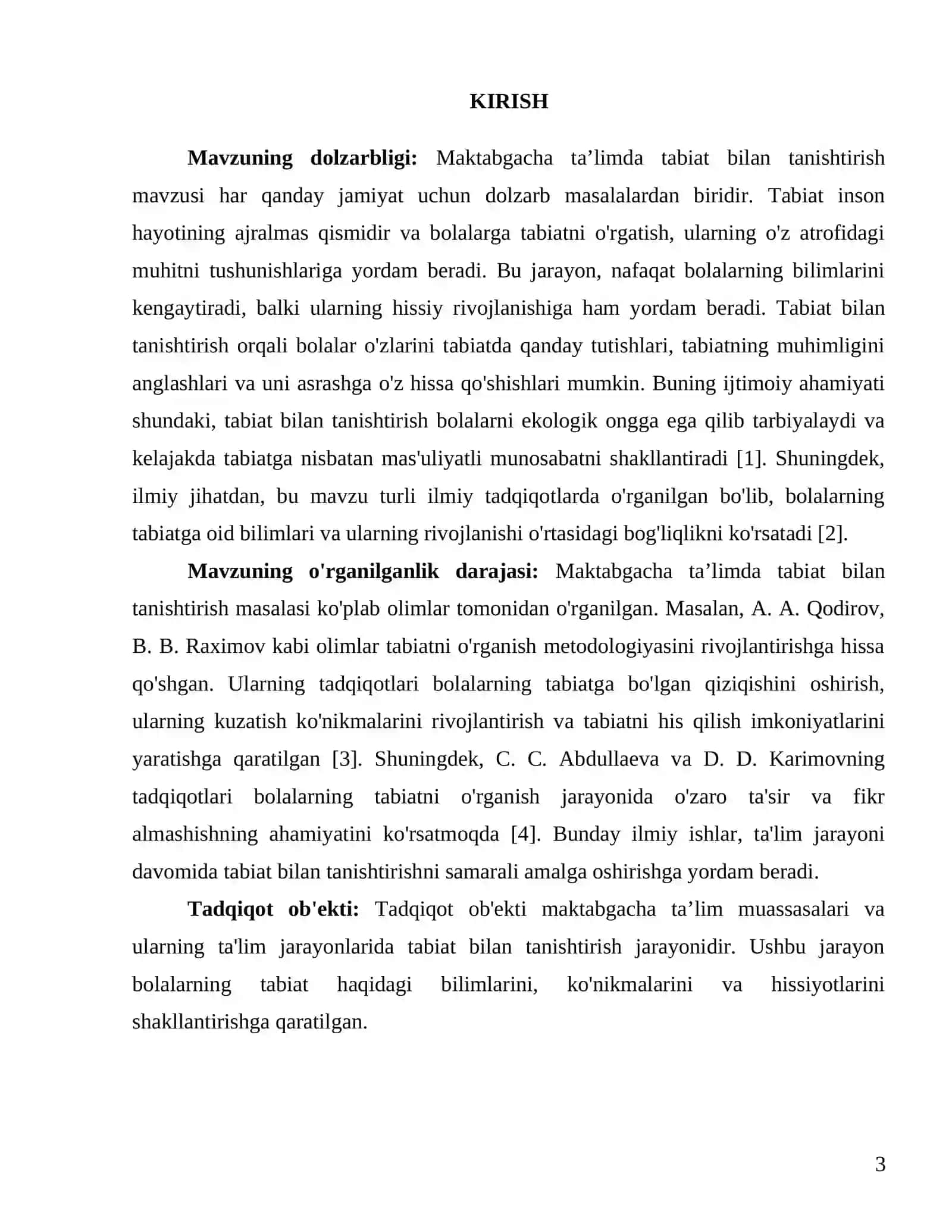 Maktabgacha taʼlimda tabiat bilan tanishtirishning nazariy asoslari, fanning mazmun va mohiyati 3