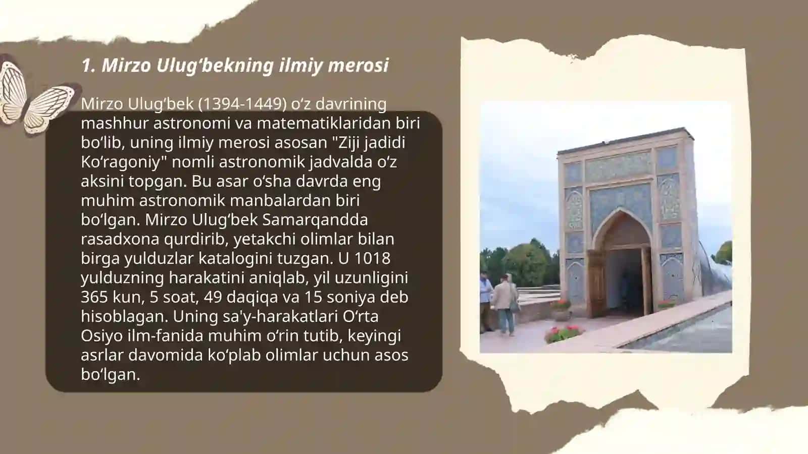 Mirzo Ulugʻbekning ilmiy merosi 3